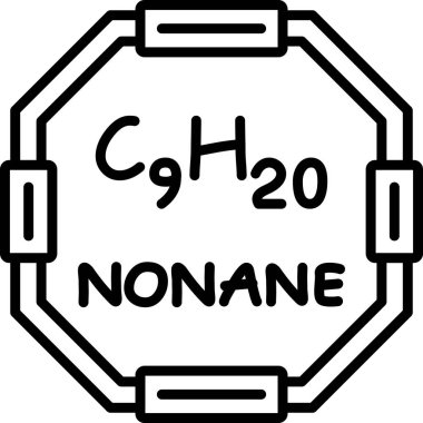 Nonane molekülünün kimyasal yapısı, basit web simgesi