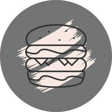 Hamburger Hattı Simgesi, Beyaz Arkaplanda Basit Görüntü 