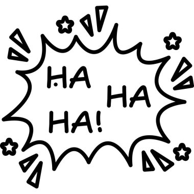 Gülen yüz ifadelerini gösteren komik bir konuşma balonu