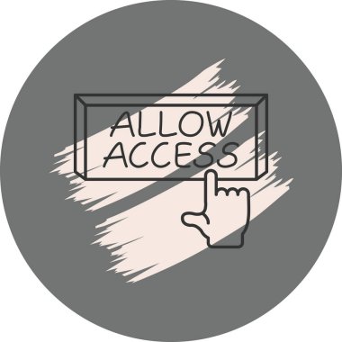 Erişim web simgesi vektör illüstrasyonuna izin ver