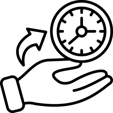 zaman yönetimi web simgesi, vektör illüstrasyonu          