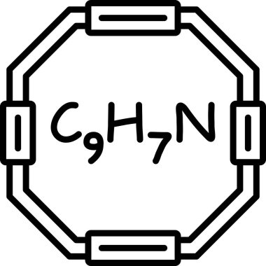 Chemical structure of Isoquinoline molecule, web simple icon