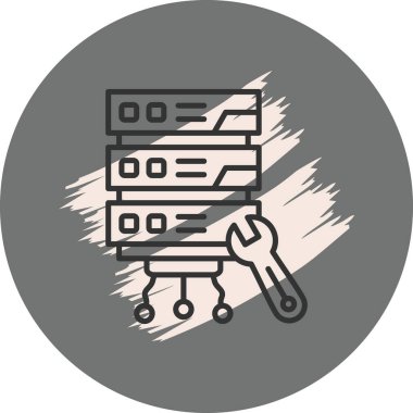 Anahtarı ve bağlantıları olan veritabanı sunucu simgesi