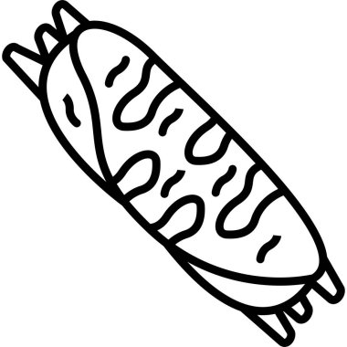 Çizgi film stili sosisli sandviç.