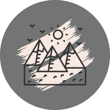 Güneşin altındaki dağlar ve uçan kuşlar.