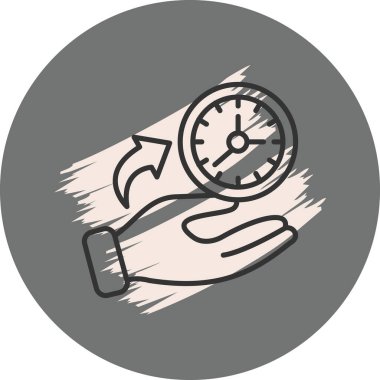 zaman yönetimi web simgesi, vektör illüstrasyonu          