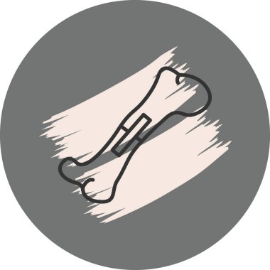 Gri arkaplanda basit kemik çizgisi