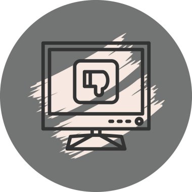 Bilgisayar monitörü başparmakları aşağı gösteren simge