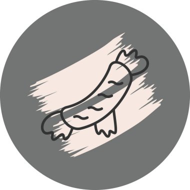 Sosis Hattı Simgesi, Beyaz Arkaplanda Basit Görüntü 