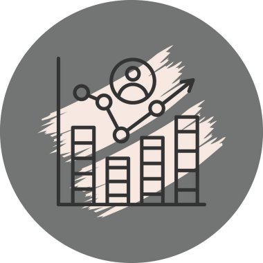 Kullanıcı profili simgesi ile büyümeyi gösteren grafik