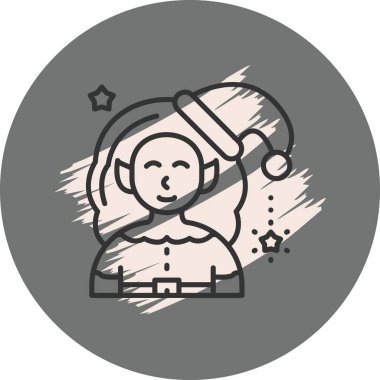 Gülümseyen elf şenlik şapkası takıyor