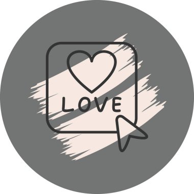 Aşk metni kutusunun içindeki kalp sembolü