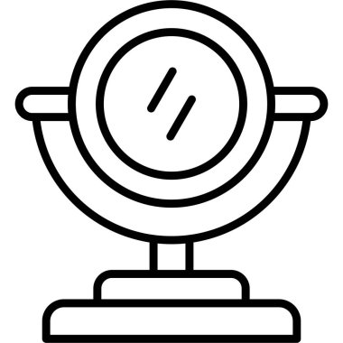 Ayakta duran basit yuvarlak ayna.