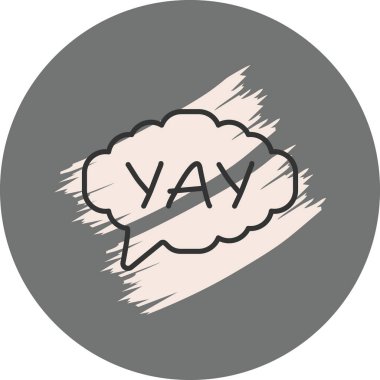 İçinde yay metni olan konuşma balonu grafiği