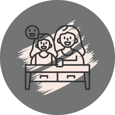 Kadın ve masada oturan kız