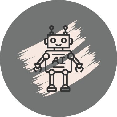 Ai metni olan sevimli robot karakter