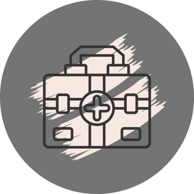 İçinde haç sembolü olan sağlık çantası simgesi