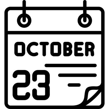 23 Ekim takvim simgesi, vektör illüstrasyonu                