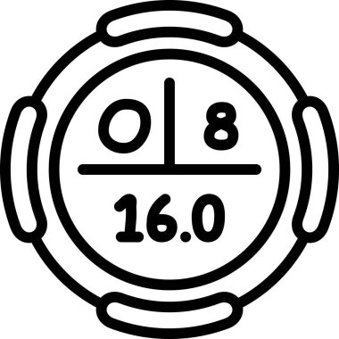 Oksijen sembolü, periyodik tablonun kimyasal elementi, vektör simgesi