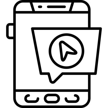 Smartphone displaying notification with arrow icon