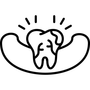 Gülümseyen ifadesi olan basit bir diş grafiği