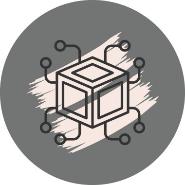 Dijital satırlara bağlı soyut küp