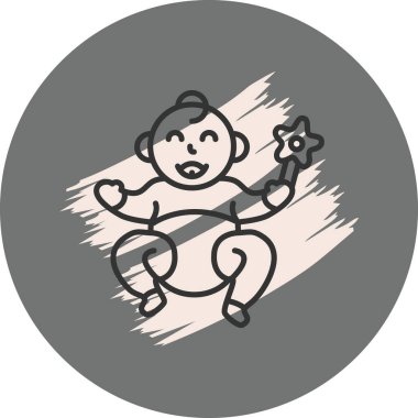 Bebek tutacak yıldız değneği mutlu bir şekilde gülümsüyor