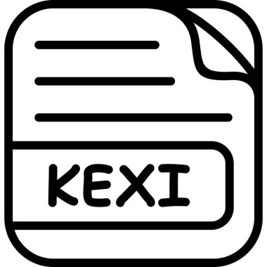 Kexi etiketi ve metni içeren belge simgesi