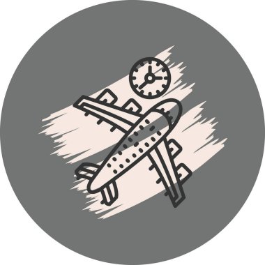 Arka planda saatle uçan uçak