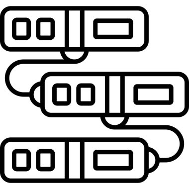 Birbirine bağlı üç elektrik şeridi