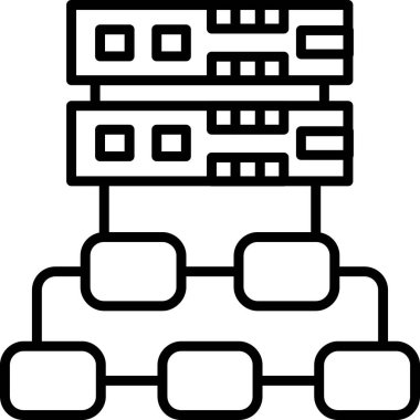 Ağ kablosuna bağlı iki sunucu rafı