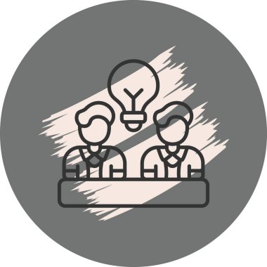 İki adam ampulle fikirleri tartışıyor.