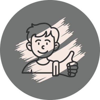 Gülümseyen çocuk başparmak işareti yapıyor.