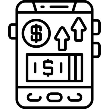 Para sembolleri ve grafikleri gösteren akıllı telefon