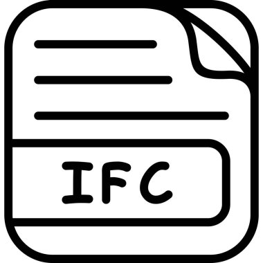 IFC dosya web simgesi vektör illüstrasyonu