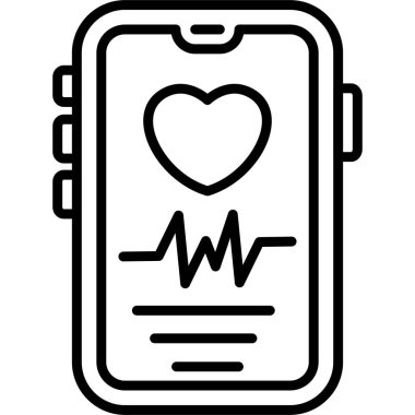 Kalp atış hızı monitörünü gösteren akıllı telefon grafiği