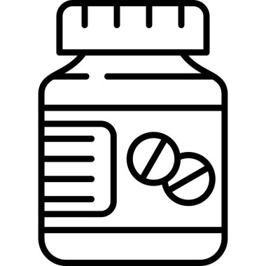 Etiketli haplar içeren şişe