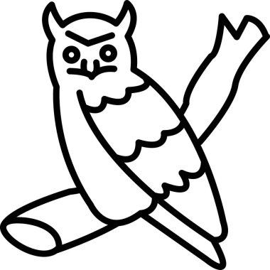 Dalda oturan karikatür baykuş