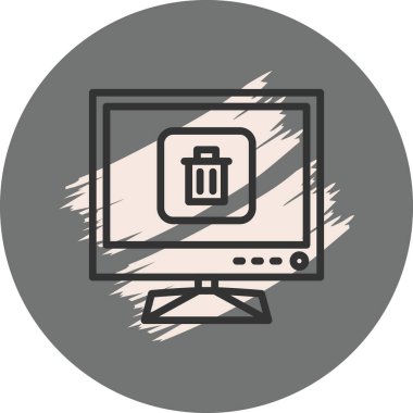 Çöp kutusu simgesini gösteren bilgisayar ekranı