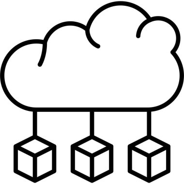 Bulut Microservices Simgesi, Beyaz Arkaplan Görüntü