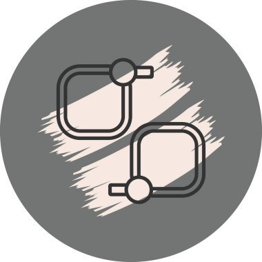 Dairesel bağlantıları olan iki soyut şekil