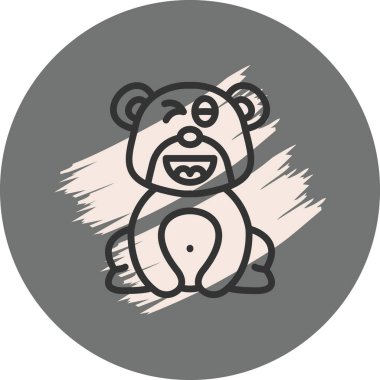 Gri Arkaplanda Yaramaz Ayı Simgesi 