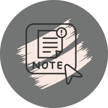 İmleç ve ünlem işaretli not simgesi