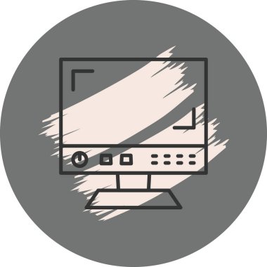 Televizyon simgesi basit düz illüstrasyon