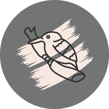 Dal illüstrasyonunda oturan basit bir kuş