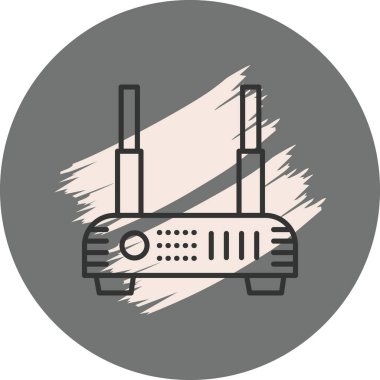 Gri arkaplanda antenleri olan kablosuz yönlendirici