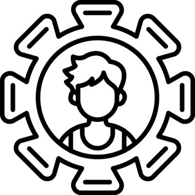 İçerideki kişi teknolojiyi ve yeniliği simgeliyor.