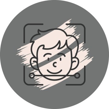yüz tarama web simgesi vektör çizimi