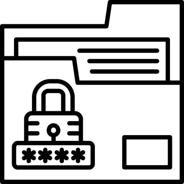 Folder icon with padlock and password symbol