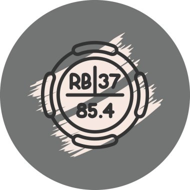 Rubidium Kimyasal Element Basit Simge, Vektör